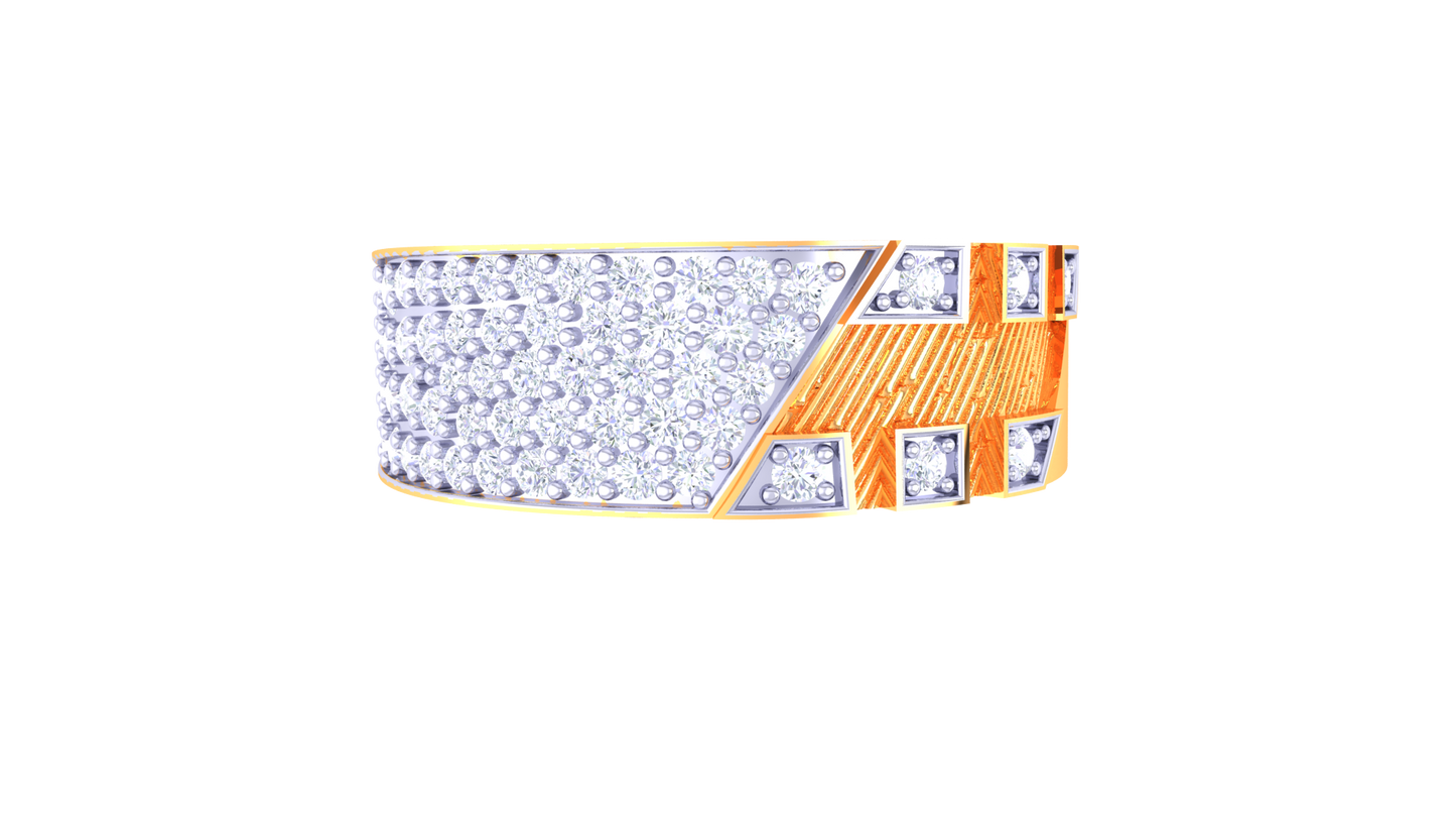 Éclat Mirage Moderne Gold Ring – 0.60 Ct Round Diamonds