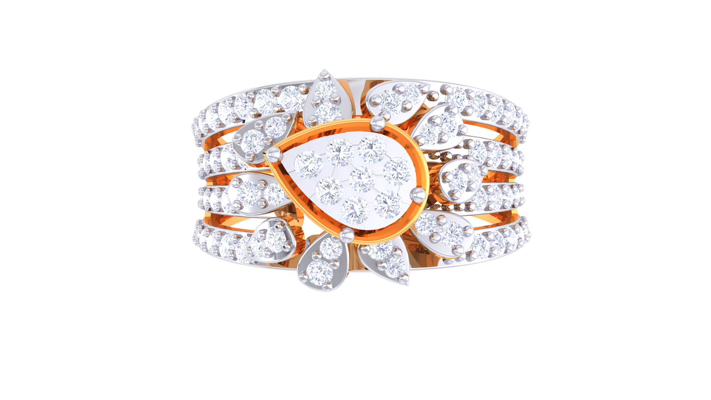 Éclat Nuance Royale – 0.64 Ct Round Diamond Gold Ring