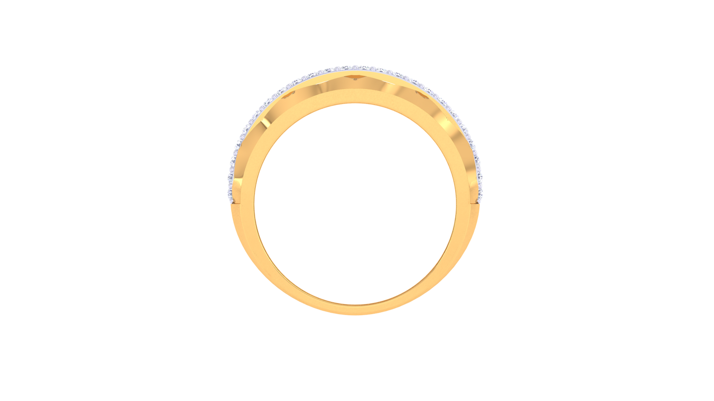 Lumière Double Éclat – 0.59 Ct Round Diamond Gold Ring