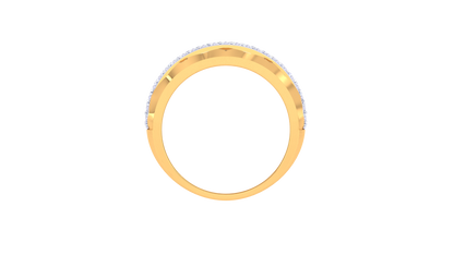Lumière Double Éclat – 0.59 Ct Round Diamond Gold Ring