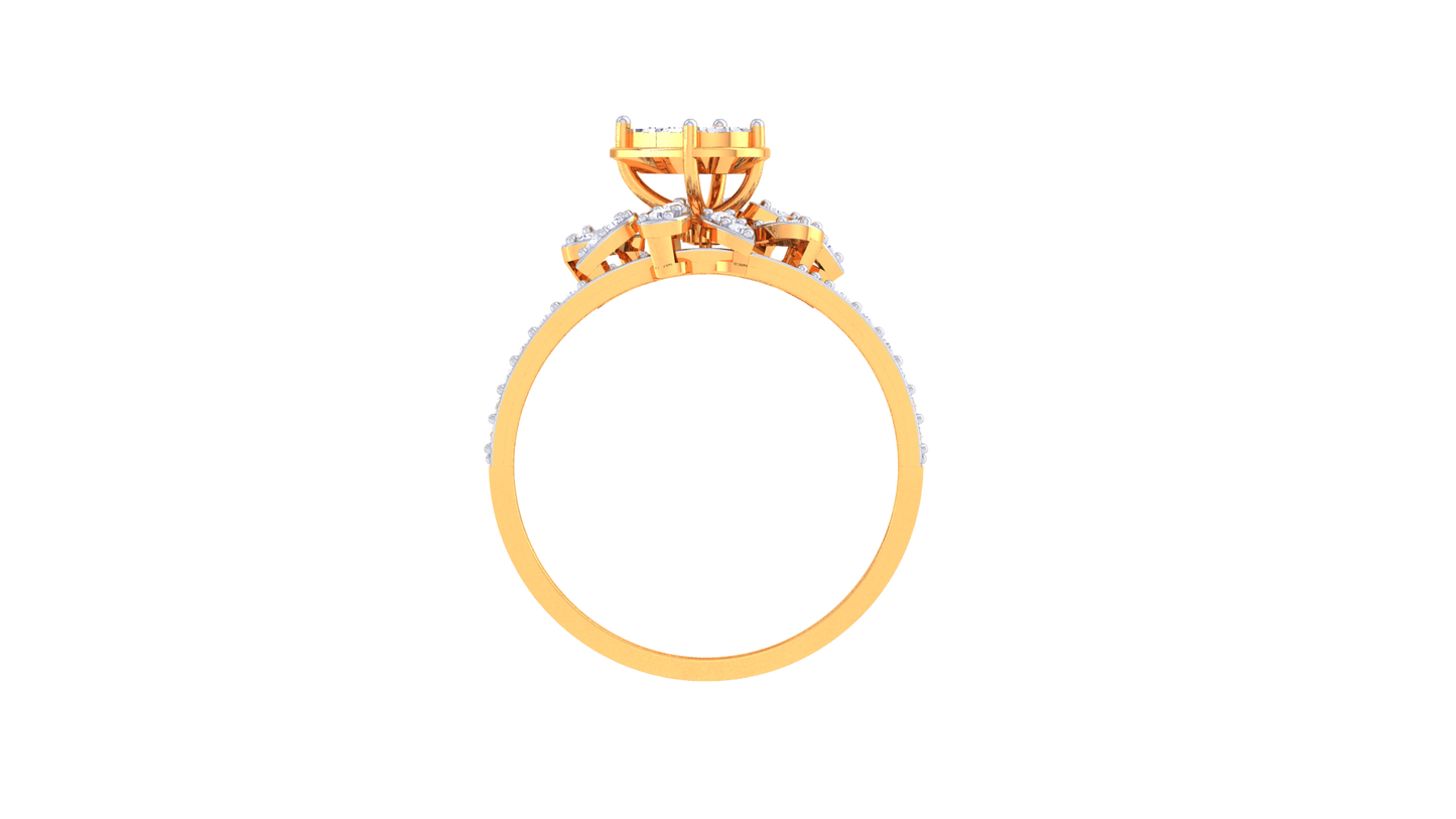 Éclat Nuance Royale – 0.64 Ct Round Diamond Gold Ring
