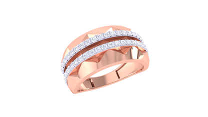 Lumière Double Éclat – 0.59 Ct Round Diamond Gold Ring