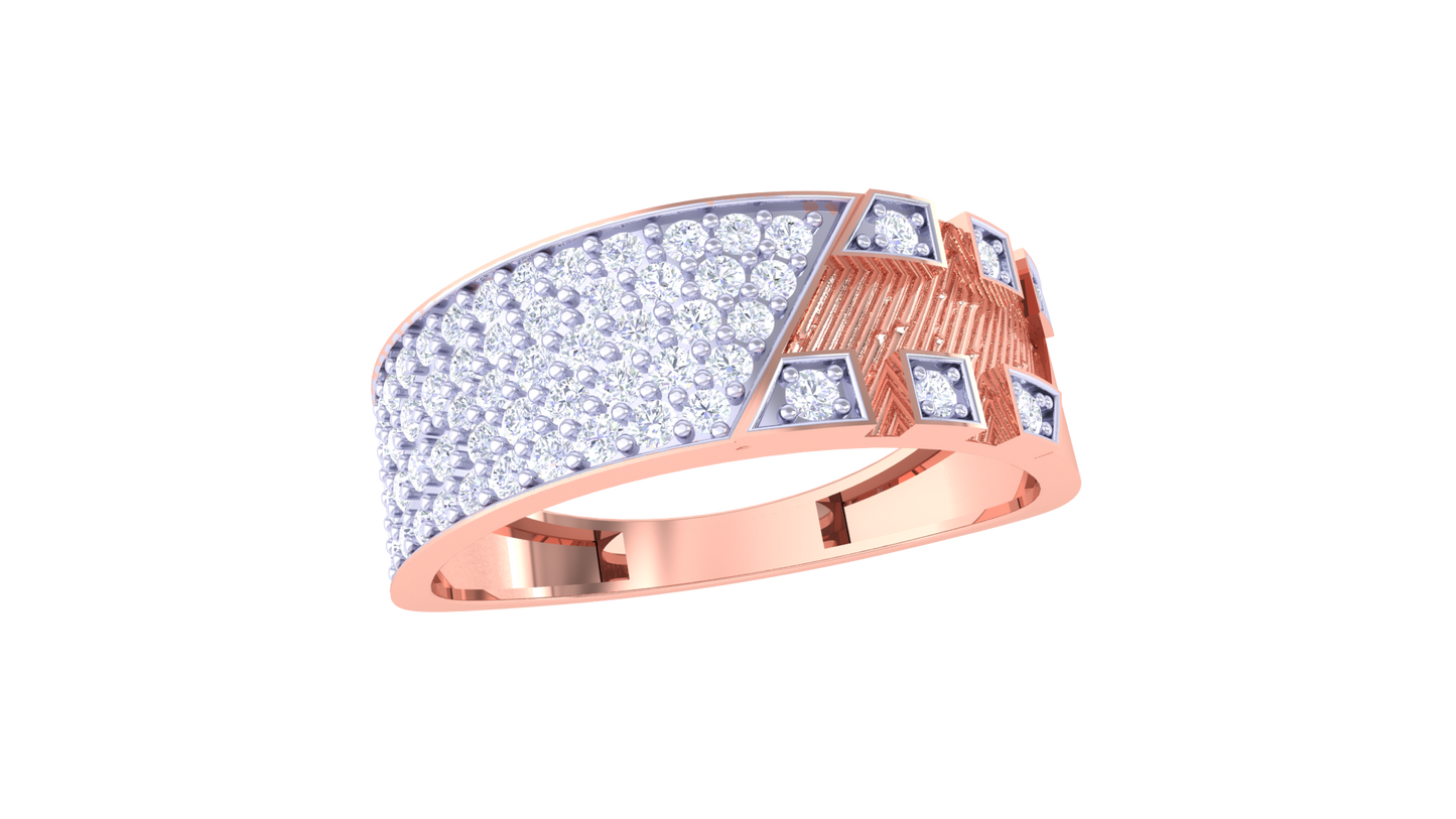 Éclat Mirage Moderne Gold Ring – 0.60 Ct Round Diamonds