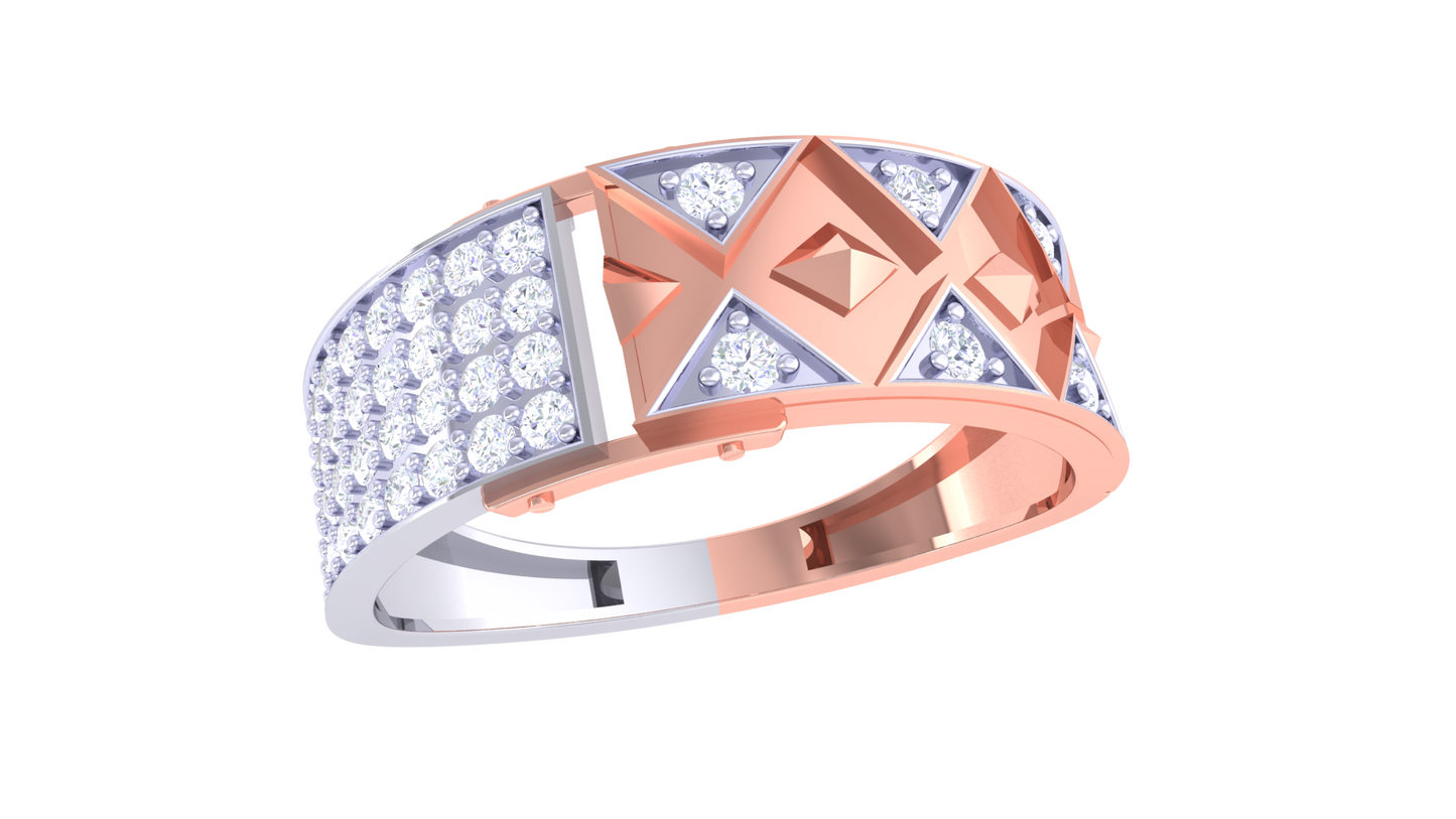 Éclat Paragon Matrix Gold Ring– 0.47 Ct Dazzling Round Diamonds