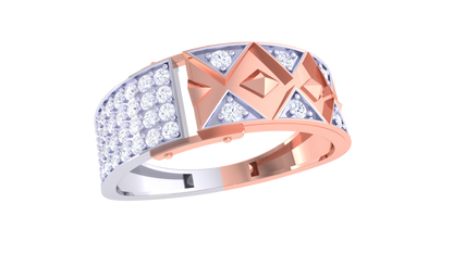 Éclat Paragon Matrix Gold Ring– 0.47 Ct Dazzling Round Diamonds