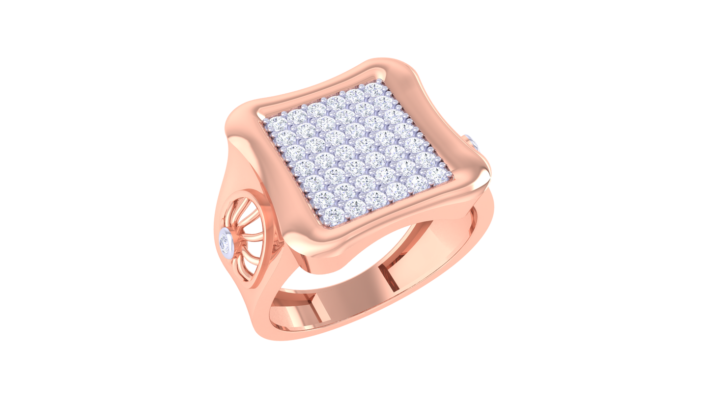 Éclat Quadrature Audacieuse – 0.55 Ct Round Diamond Gold Ring