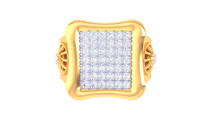 Éclat Quadrature Audacieuse – 0.55 Ct Round Diamond Gold Ring