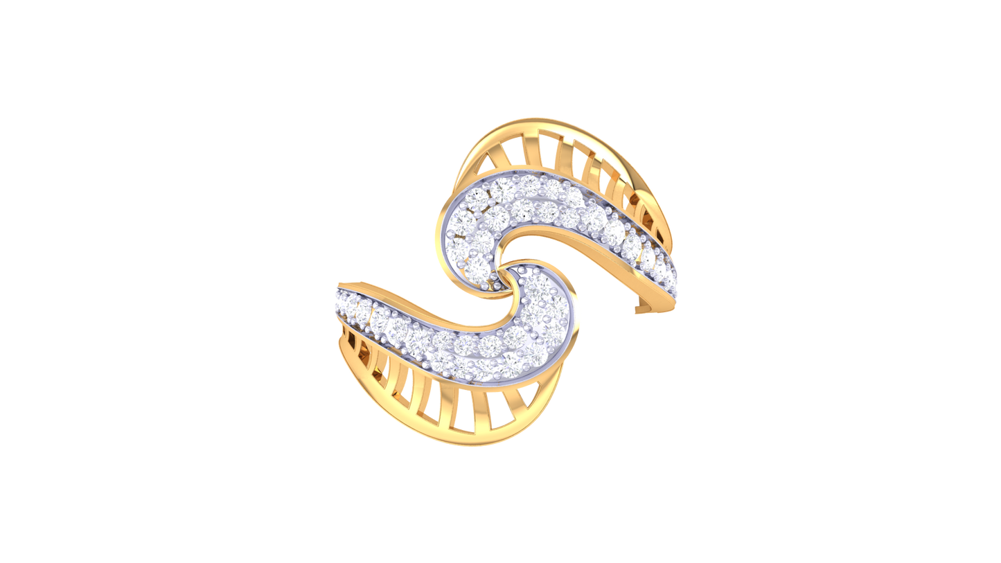 Eclat Twilight Waves Diamond Ring In Rose Gold – 0.37 Ct Brilliant Cut White Diamonds