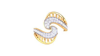 Eclat Twilight Waves Diamond Ring In Rose Gold – 0.37 Ct Brilliant Cut White Diamonds