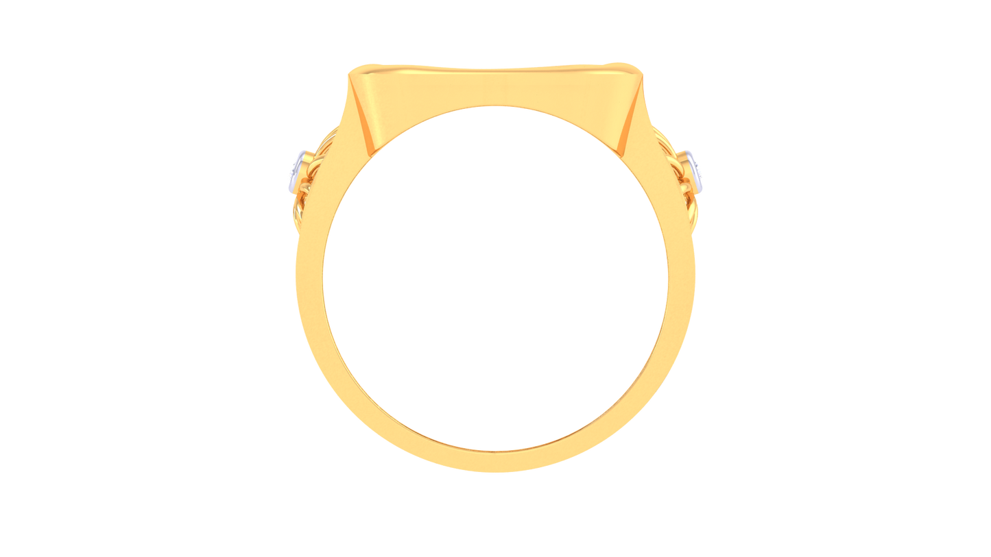 Éclat Quadrature Audacieuse – 0.55 Ct Round Diamond Gold Ring