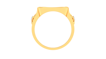 Éclat Quadrature Audacieuse – 0.55 Ct Round Diamond Gold Ring