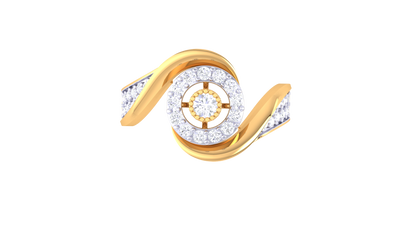 Lumiere Halo Bloom Ring In Rose Gold With 0.38 Ct Round Diamonds –  Asymmetrical Elegance and modern Artistry.