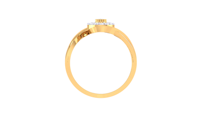 Lumiere Halo Bloom Ring In Rose Gold With 0.38 Ct Round Diamonds –  Asymmetrical Elegance and modern Artistry.