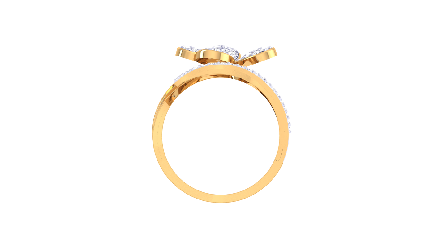 Eclat Blooming Radiance Band - 0.61 Ct Brilliant Cut Diamonds Petal Ring In Rose Gold