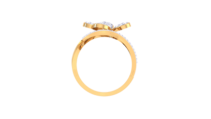 Eclat Blooming Radiance Band - 0.61 Ct Brilliant Cut Diamonds Petal Ring In Rose Gold