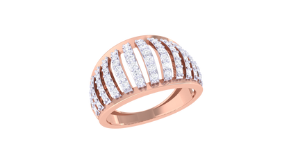 Eclat Parallel Brilliance Band- 0.61 Ct Round Cut Diamonds In Rose Gold Ring