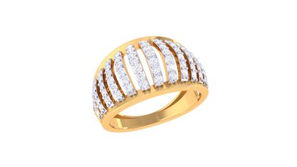Eclat Parallel Brilliance Band- 0.61 Ct Round Cut Diamonds In Rose Gold Ring