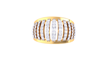 Eclat Parallel Brilliance Band- 0.61 Ct Round Cut Diamonds In Rose Gold Ring
