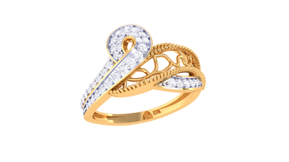 Eclat Swirl Ring In Rose Gold With 0.31 Ct Round Diamonds - Vintage Charm and Whirling Grace