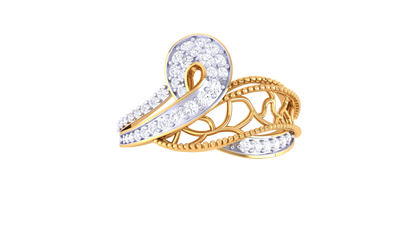 Eclat Swirl Ring In Rose Gold With 0.31 Ct Round Diamonds - Vintage Charm and Whirling Grace