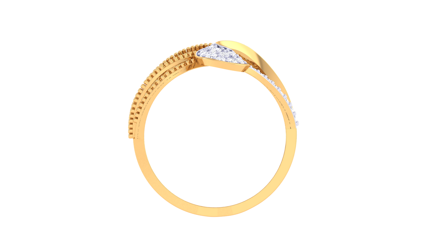 Eclat Swirl Ring In Rose Gold With 0.31 Ct Round Diamonds - Vintage Charm and Whirling Grace