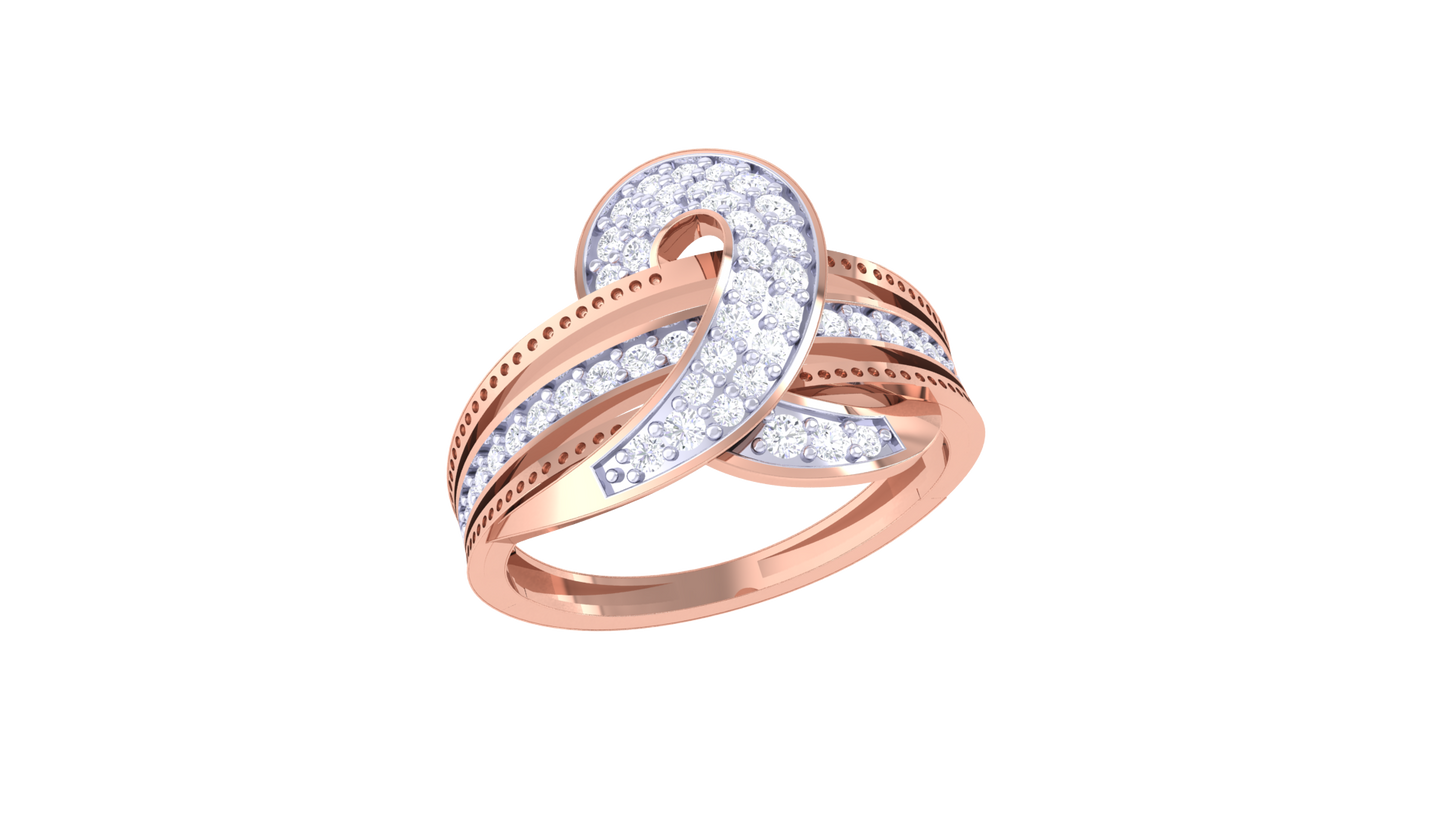 Eclat Interlace Radiance Ring In Rose Gold – 0.41 Ct Brilliant Cut Diamonds Luster