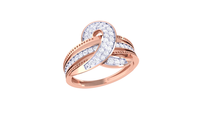 Eclat Interlace Radiance Ring In Rose Gold – 0.41 Ct Brilliant Cut Diamonds Luster