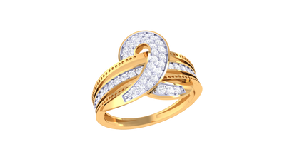 Eclat Interlace Radiance Ring In Rose Gold – 0.41 Ct Brilliant Cut Diamonds Luster