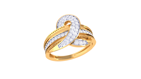 Eclat Interlace Radiance Ring In Rose Gold – 0.41 Ct Brilliant Cut Diamonds Luster