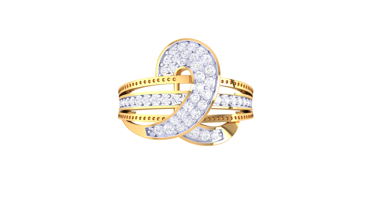 Eclat Interlace Radiance Ring In Rose Gold – 0.41 Ct Brilliant Cut Diamonds Luster