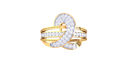 Eclat Interlace Radiance Ring In Rose Gold – 0.41 Ct Brilliant Cut Diamonds Luster