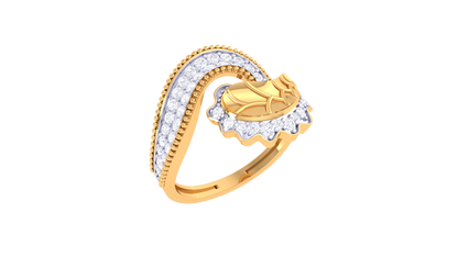 Lumiere Rose Bloom Ring in Yellow Gold – 0.40 Ct Pavé Set Diamonds Like Morning Dew