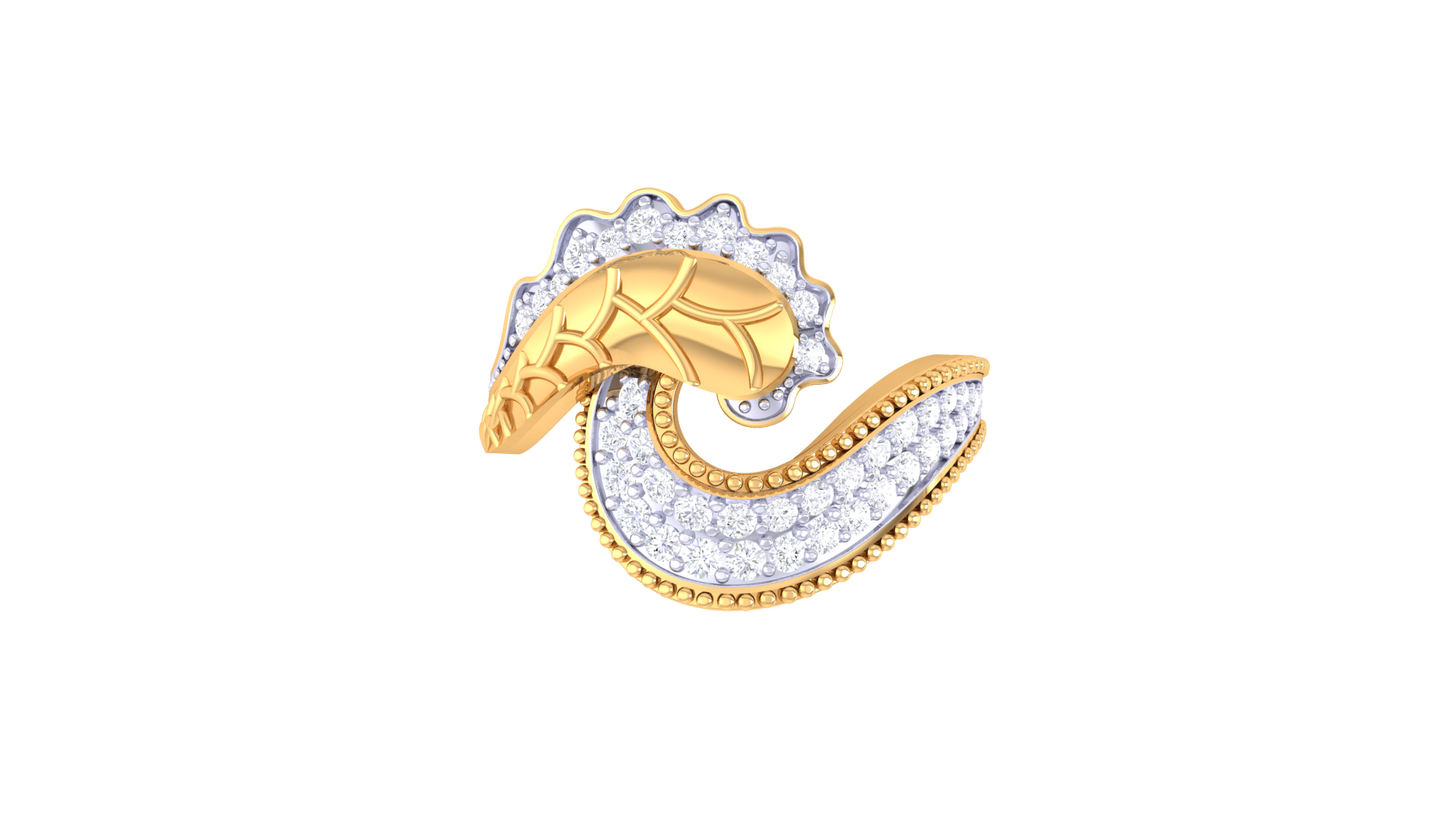 Lumiere Rose Bloom Ring in Yellow Gold – 0.40 Ct Pavé Set Diamonds Like Morning Dew