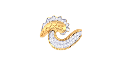 Lumiere Rose Bloom Ring in Yellow Gold – 0.40 Ct Pavé Set Diamonds Like Morning Dew