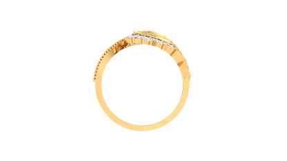 Lumiere Rose Bloom Ring in Yellow Gold – 0.40 Ct Pavé Set Diamonds Like Morning Dew