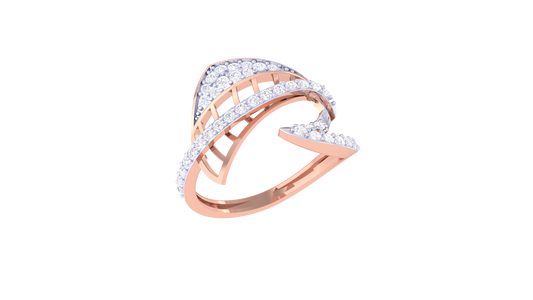 Eclat Geometric Bloom Open Ring In Rose and Yellow Gold – 0.40 Ct Pave Set Diamonds