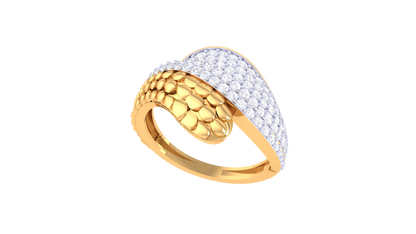 Lumiere Dual Aura Diamond Ring In Rose & Yellow Gold – 0.53 Ct Pave Set Diamonds