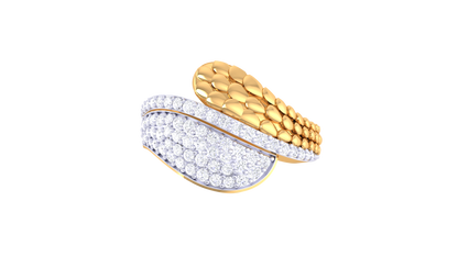 Lumiere Dual Aura Diamond Ring In Rose & Yellow Gold – 0.53 Ct Pave Set Diamonds