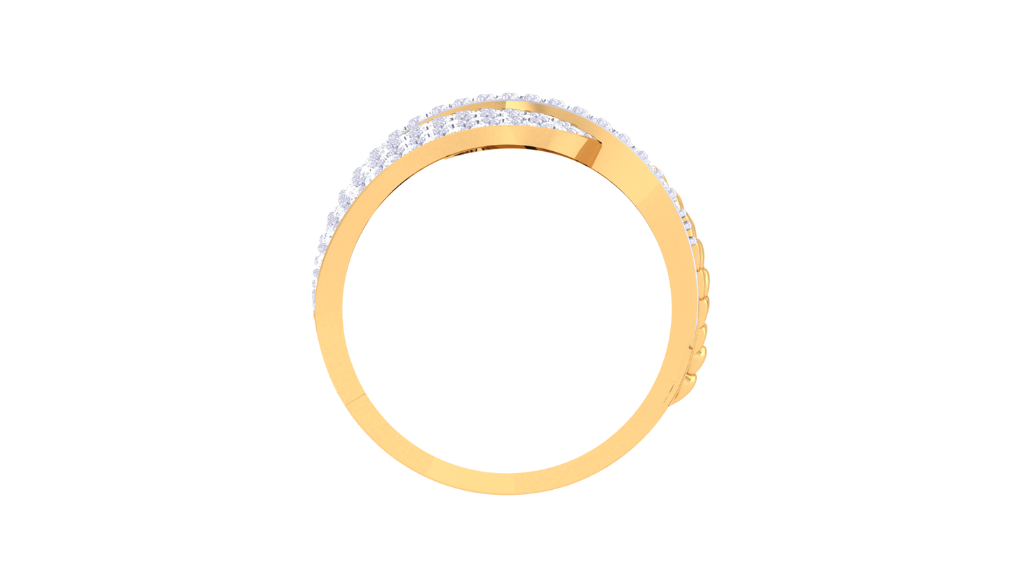 Lumiere Dual Aura Diamond Ring In Rose & Yellow Gold – 0.53 Ct Pave Set Diamonds