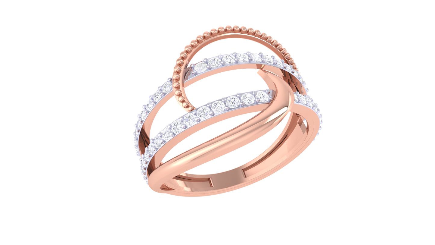 Lumiere Interlace Sparkle Ring In Rose Gold – 0.39 Ct Brilliant White Pave Set Diamonds