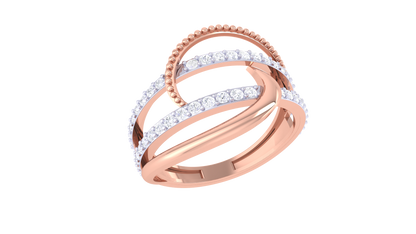 Lumiere Interlace Sparkle Ring In Rose Gold – 0.39 Ct Brilliant White Pave Set Diamonds