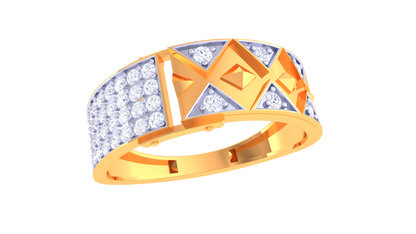 Éclat Paragon Matrix Gold Ring– 0.47 Ct Dazzling Round Diamonds