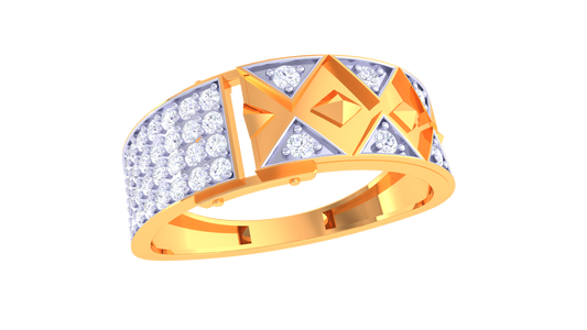 Éclat Paragon Matrix Gold Ring– 0.47 Ct Dazzling Round Diamonds