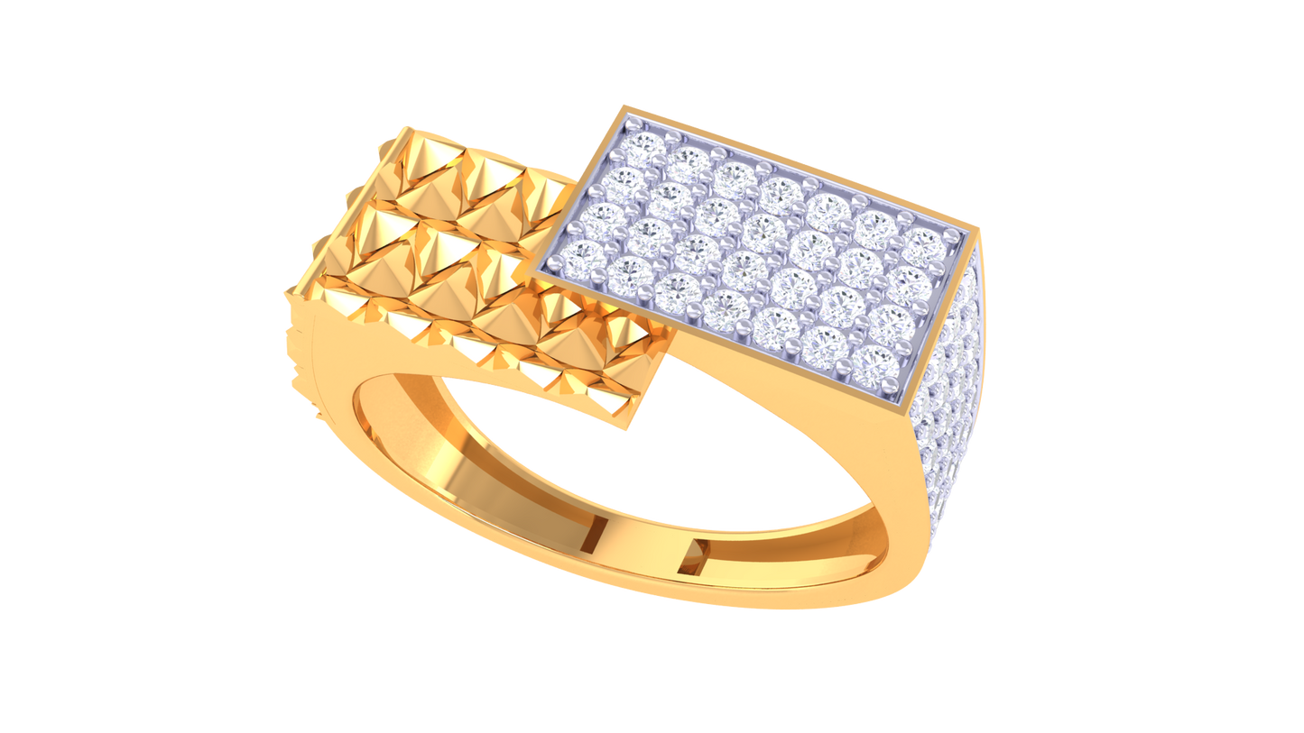 Éclat Parallèle Moderne – 0.5 Ct Round Diamond Gold Ring