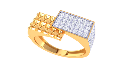 Éclat Parallèle Moderne – 0.5 Ct Round Diamond Gold Ring