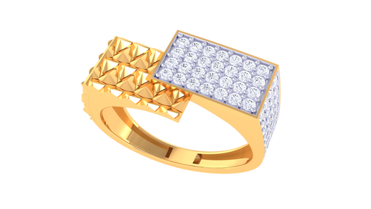 Éclat Parallèle Moderne – 0.5 Ct Round Diamond Gold Ring
