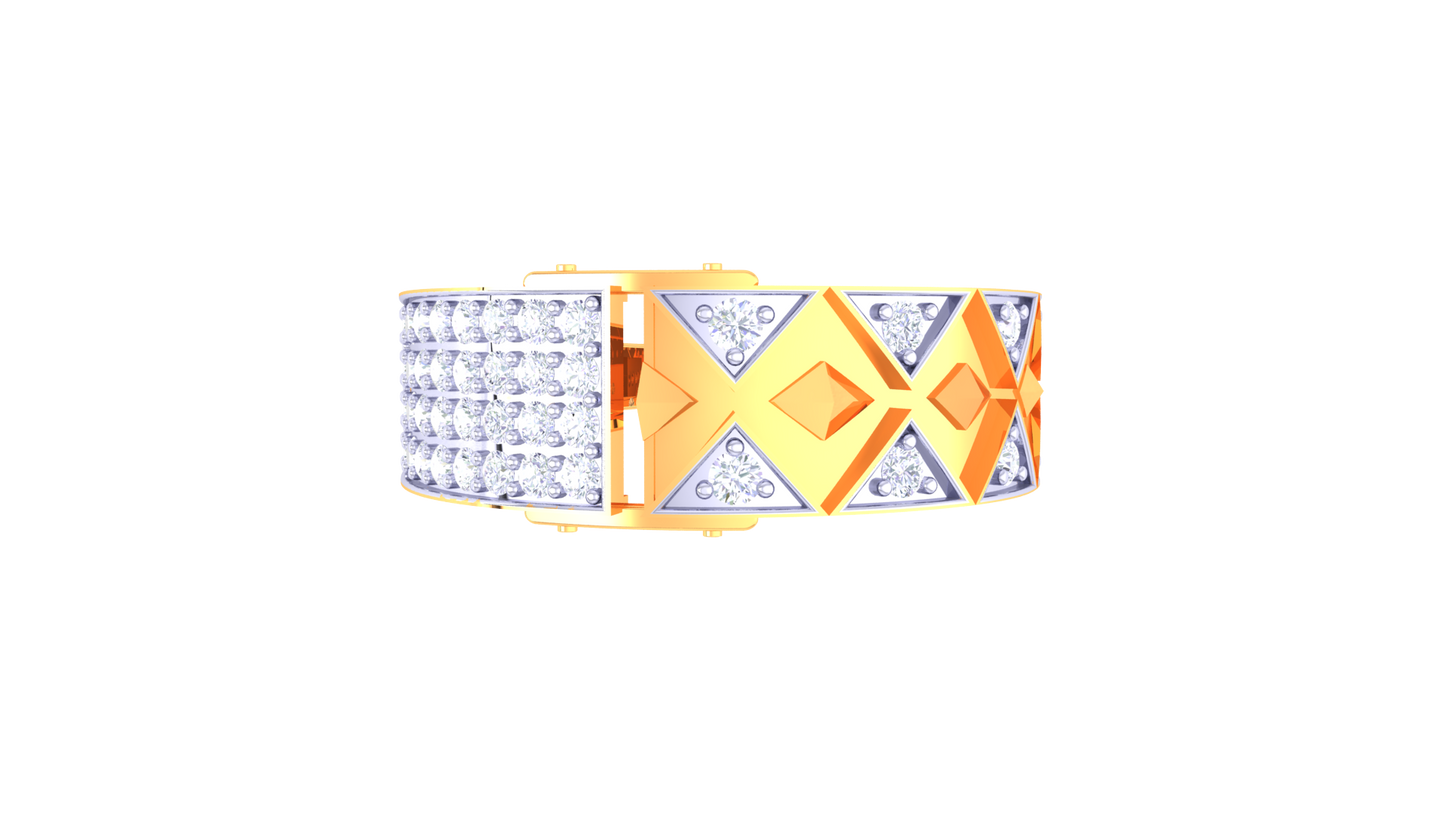 Éclat Paragon Matrix Gold Ring– 0.47 Ct Dazzling Round Diamonds