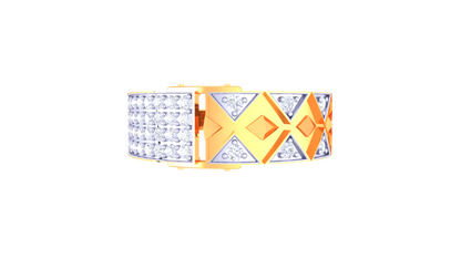 Éclat Paragon Matrix Gold Ring– 0.47 Ct Dazzling Round Diamonds