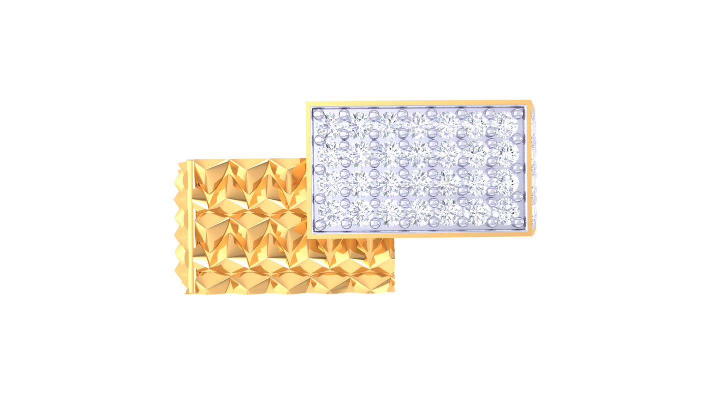 Éclat Parallèle Moderne – 0.5 Ct Round Diamond Gold Ring