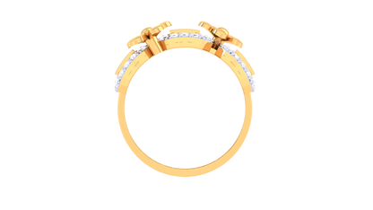 Lumiere Floral Geometry Ring In Gold – 0.84 ct Dazzling Diamonds